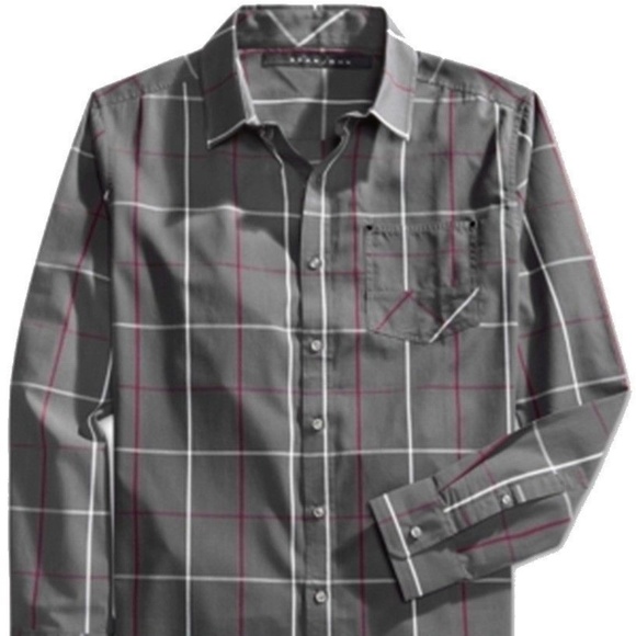 large windowpane dress shirt
